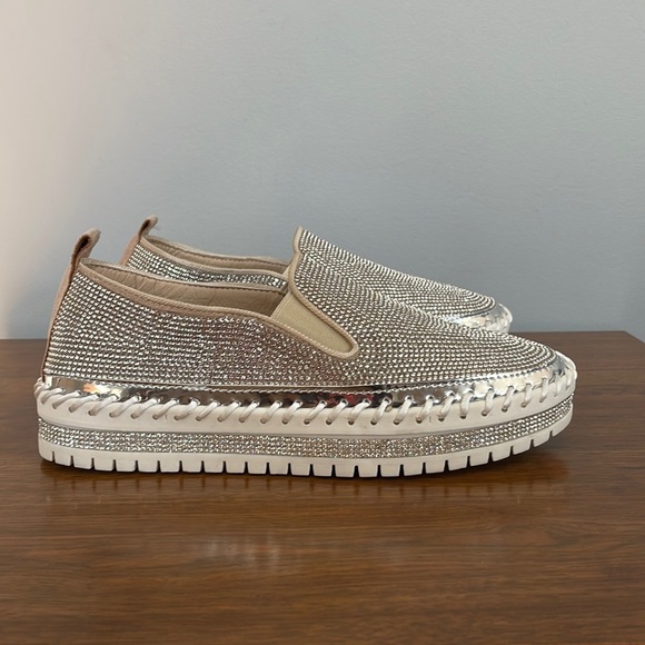 SLIP-ON GLITTER VULCANIZED PLATFORM SHOE SNEAKER NWOT | Multiple Sizes Available - Picture 2 of 11